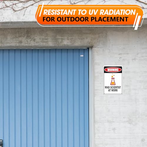 Mad Scientist Sign, 7.9" x 11.8", Tin Wall Art, Rust Resistant - color: Mad Scientist