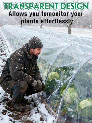 Alphatool 10 x 30ft Plant Covers Freeze Protection with 36 Clips