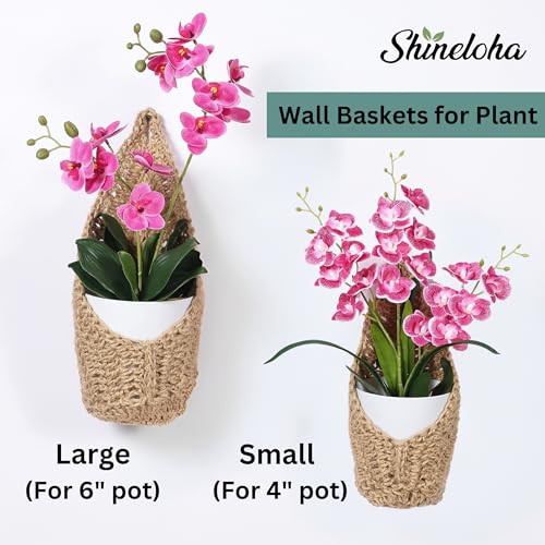 2 Pack Macrame Wall Plant Hanger for 6 inch, Wall Plant Basket - size: Large