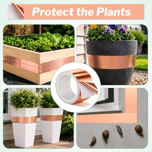 1 Pcs Copper Tape for Slugs and Snails, 3 in X 33 ft - size: 3 Inch X 33 ft