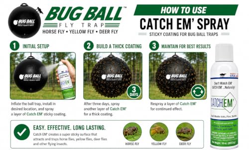 Bug Ball Catch EM' Sticky Insect Trap Coating Aerosol 10oz