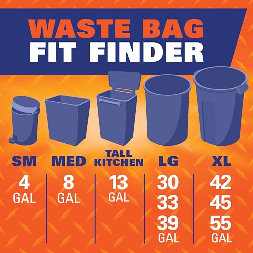 Hefty Easy Flaps Multipurpose Large Trash Bags, 30 Gallon, 40 Count (Pack of 6) - size: 40 Count (Pack of 6)