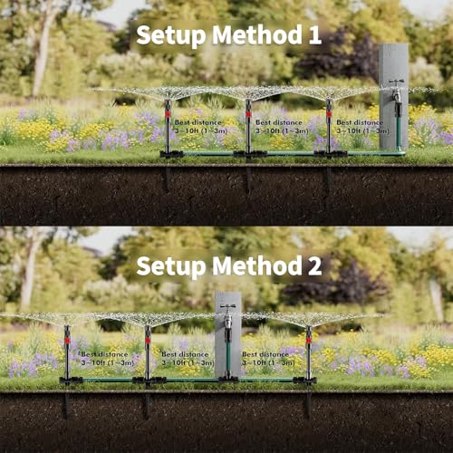 Flexible Sprinkler System, Above Ground DIY Irrigation Kit - color: 3Pack