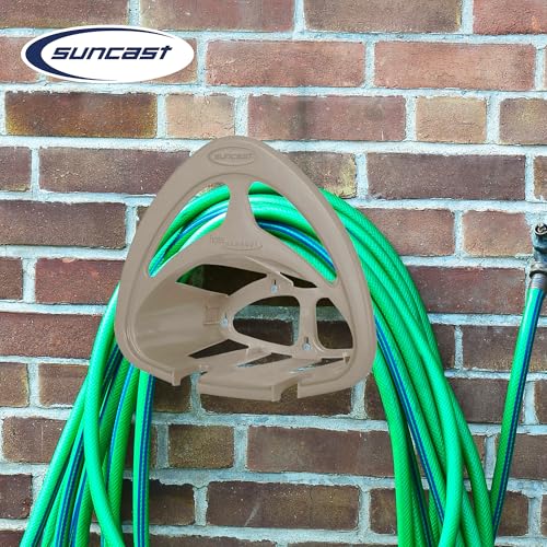Suncast 2 Pack Hangout HH150 Outdoor Wall Mounted Durable Resin Garden Hose Holder with Accessories Shelf, Designed for 150 Foot Garden Hoses, Taupe - size: 2 Pack