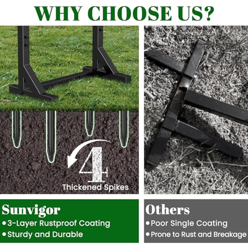 Sunvigor Freestanding Garden Hose Holder Stand, Heavy Duty Hose Reel Alternative with 2 Tool Hooks, Holds 150FT Water Hose, 4-Spike Stable Base, No-Drill Hose Storage for Outside Yard Lawn Garden - color: Black-butterfly Style With Hooks