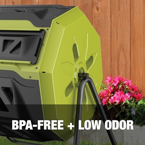 Sun Joe Tumbling Composter Bin with 360 Dual Chamber, 42 Gal, SJ-CMPS1