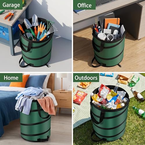Camping Trash Can, Pop Up Collapsible Garbage Can, 10 Gallons, Foldable Recycle Bin Made of 600D Oxford Cloth for Gardening, Camping and Home Storage (Green) - size: 1 Count (Pack of 1)