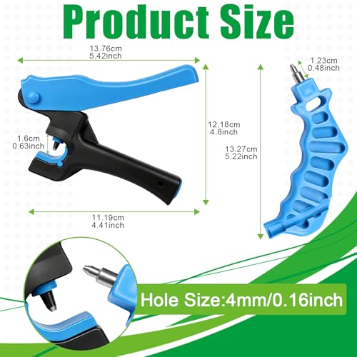 2 Pack Drip Irrigation Tubing Hole Punch Fittings, Drip Tube Hole Punch and 1/4 Inch Drip Fitting Insertion Tool for Easier 1/4" Barbed Fitting & Emitter Insertion in Drip Sprinkler System Setup - size: Hole Punch & Insertion Tool