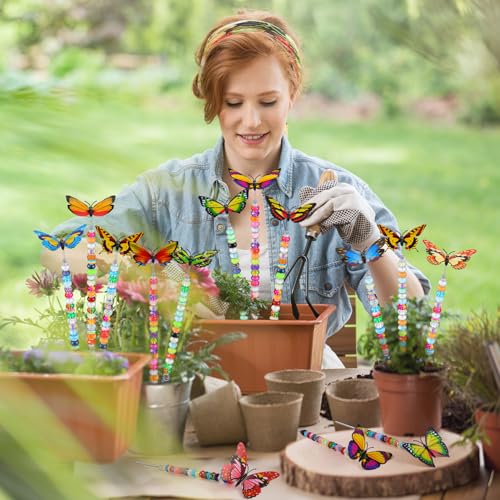 Tigeen 236 Pcs Garden Stake DIY Fairy Wand Plant Stake, Butterfly - style: Butterfly