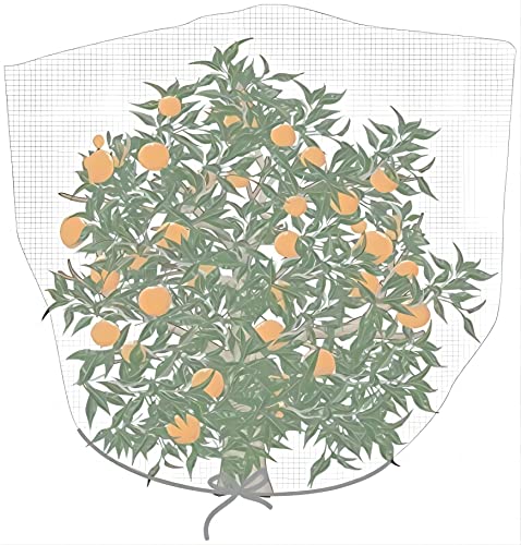 Agfabric Bird Netting 96" Hx84 W Garden Netting Insect Pest Barrier,Plant Cover Fruit Tree Netting Mesh Protection Bag with Drawstring,White - color: 1pack, size: 96"x84"