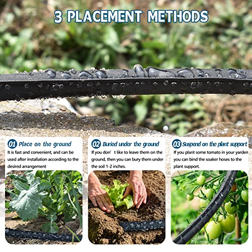 4-Pack Short Soaker Hose 10FT for Vegetable Beds - size: 10FT 4Pack