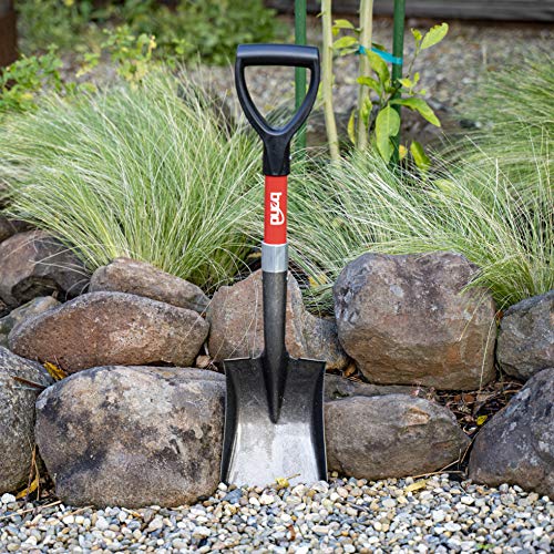Bond Manufacturing LH047AM Mini D-Handle Square Head Shovel (12-Pack), Red/Black - size: 12-PACK, style: SQUARE HEAD