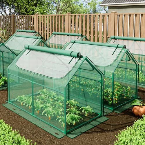 Superlele 4x2x3FT Mini Greenhouse with 2 Large Zipper Doors for Outdoor - style: (Green)-4x2x3Ft
