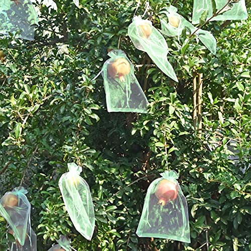 MIXC 100 Pcs Fruit Protection Bags, 12"x16" Fruit Net Cover with Drawstring - size: 12''×16''