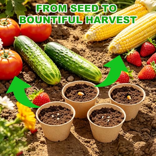 JNYONG 120 Packs 4 Inch Peat Pots,Garden Germination Nursery Pots