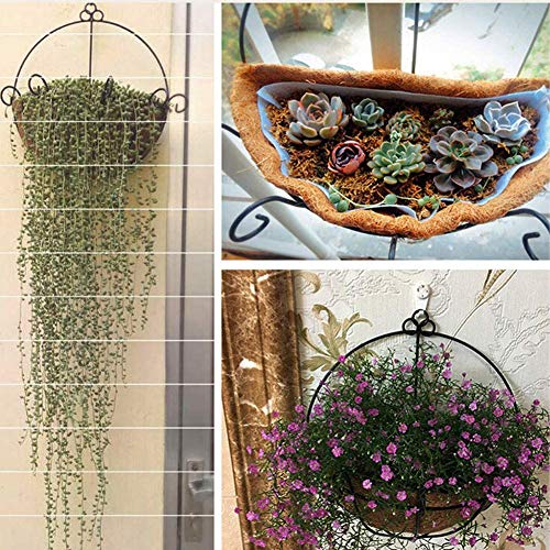14 inch Coco Liner for Planters, 2PCS Half Round Replacement Plant Basket Liners Coco Fiber Liner for Hanging Basket Wall Flower Basket, Half Circle Wall Planter - size: 14 inch