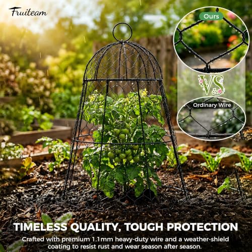 FRUITEAM 12Pcs Wire Plant Covers, 13×15.74in Large Plant Protectors from Animals, Chicken Wire Cloche Plant Cages for Outdoor Plants, Vegetables - size: 12 Pcs