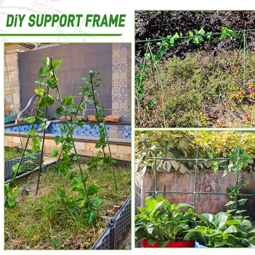 50Pcs 2ft Bamboo Sticks for Indoor Outdoor Plants, 0.29"-0.38" Natural Bamboo Poles, Durable Garden Stakes for Tomatoes, Beans, Flowers and Potted Plants - size: 2FT 50PCS
