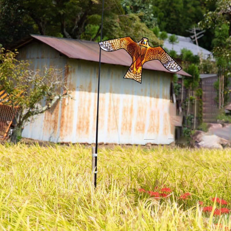 Hengda Kite Bird Hawk Flying Kite Without Pole for Crops Farm Protector Bird Scarer Flying Kite Without Pole Yellow