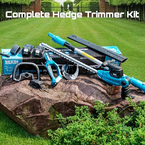 SEESII 2-in-1 Pole & Hedge Trimmer Cordless,20" Electric Bush Trimmer 8.5ft