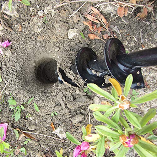 Auger Drill Bit for Planting - 3"X12" Heavy-Duty Garden Auger Spiral Drill Bit - Bulb Planter Tool & Auger Post Hole Digger - 3/8" Hex Drive Drill - color: black, size: 3"x12"