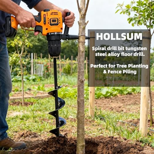 Garden Planting Auger Drill Bit, 1.57 x 31.5 Extra-Long Soil Digging Tool with Tungsten Carbide Tip, Bulb Planter Attachment for Cordless Drill