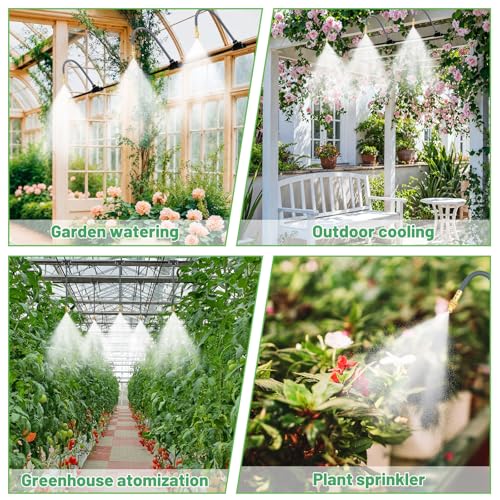 49.2Ft 1/4" Drip Irrigation System 360° Watering Misting System - size: 49.2FT 1/4" Tubing