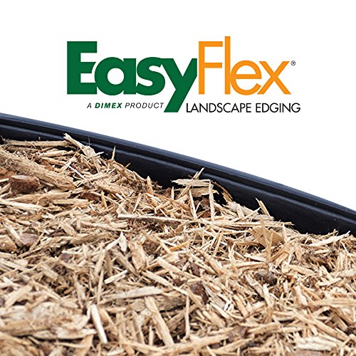 EasyFlex No-Dig Landscape Edging with Anchoring Spikes, 1.5 in. Tall Straight Top Plastic Garden Border, 40 Foot Kit, Black - style: 40 ft traditional