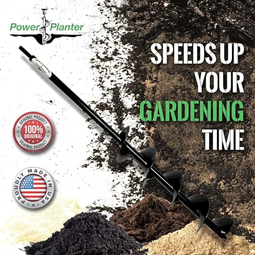 Power Planter Extended Length Garden Auger Drill Bit, 3" x 24" with 1/2" Non-Slip Hex Drive, Auger for Planting Bulbs and Potted Plants, Garden Digging Tool for Dirt, Clay, Soil and Sand (Purple) - size: 1/2 inch - Purple