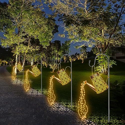 Forlivese 2PCS Solar Watering Can with Lights, Hanging Solar Garden Lights - size: 36LED