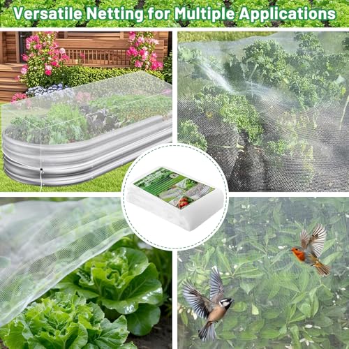 2 Pack Garden Netting for Raised Beds, Ultra Fine Mesh Bird Netting