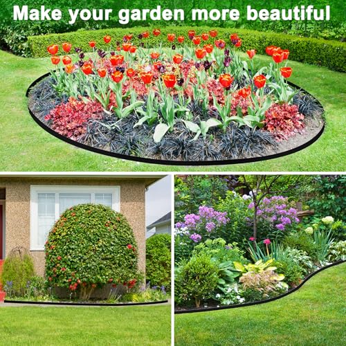 1.5 Inch x 100FT Garden Edging Border,Landscaping with 120pcs Spikes - size: 1.5IN x 100FT