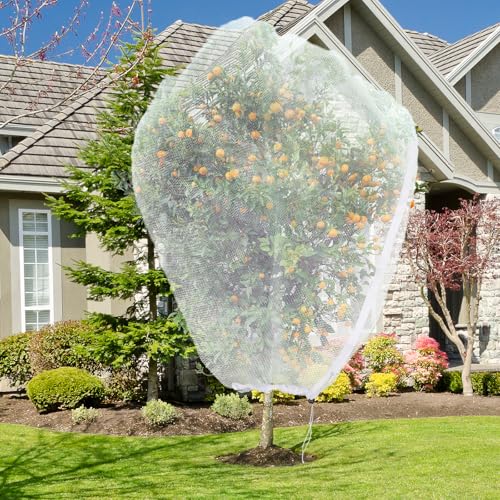 2 Pack Large Fruit Tree Netting, 8X8FT Garden Net, Zipper, Drawstring - size: 8*8FT (2Pcs)