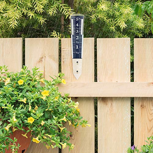 La Crosse 704-1531 Large Magnifying Easy Read 5-Inch Capacity Acrylic Rain Gauge, Black-Blue, Black-Blue - color: Black-blue