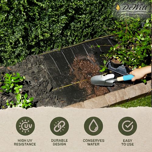 Dewitt Pro-5 Weed Barrier Fabric 5 oz, 5 x 250 Feet – Heavy-Duty Woven Landscape Ground Cover Mat for Raised Garden Bed, Greenhouse Gardening, Outdoor Landscaping, and Commercial Planting - size: 1 Pack, style: 5' x 250'