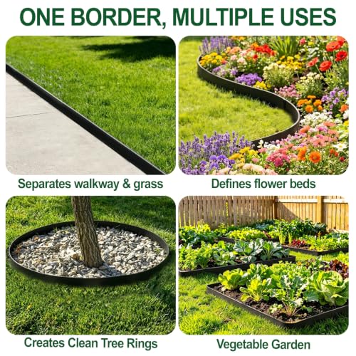 Landscape Edging Border, 2 in x 200 ft No Dig Garden Border, 300 Spikes - size: 200FT-2inch