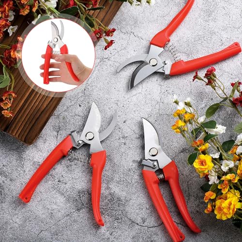 Chumia 30 Pack Garden Shears Flower Clippers for Plant Cutting, Orange - color: Orange