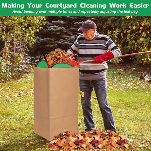 2 Pack Leaf Bag Holder, Pop Up Leaf Bag Chute for Easy Leaves Collecting