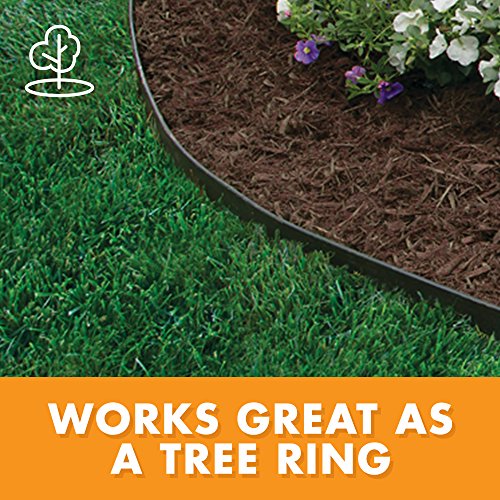 EasyFlex No-Dig Landscape Edging with Anchoring Spikes, 1.5 in. Tall Straight Top Plastic Garden Border, 40 Foot Kit, Black - style: 40 ft traditional