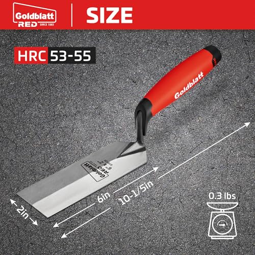 Goldblatt RED Margin Trowel, 6" x 2" Upgraded Ground Blade - style: 6" x 2"