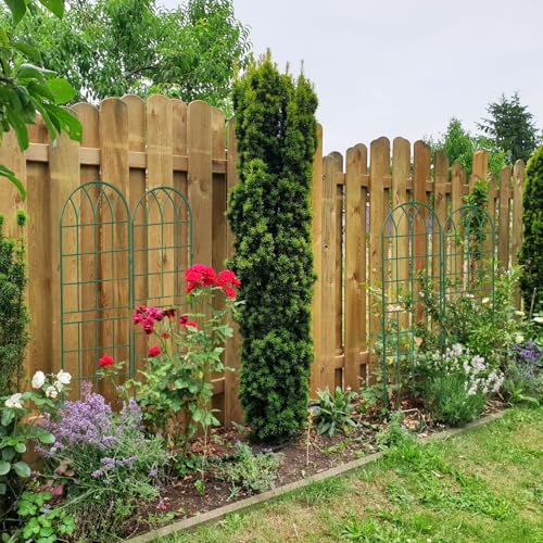 DoCred 4 Pack Garden Trellis for Climbing Plants, 59 Inch Metal Trellis - color: Green, size: 59''H x 16''W/4 Pack