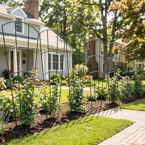 Thealyn 56" Tall Metal Plant Trellis, Climbing Plant Support, 4 Pack, Green - color: Green, size: 56 inch