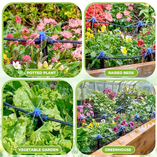 HIRALIY 220FT Garden Drip Irrigation Kit for Large Gardens