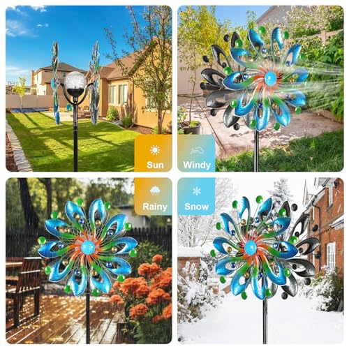 MLKNK Wind Spinners for Yard and Garden - Wind Sculptures & Spinners - size: navy blue