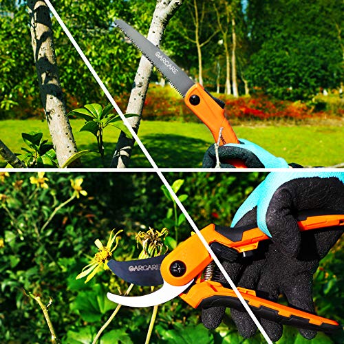 GARCARE 4-in-1 Garden Shears Pruning Set with Carbon Steel Sharp Blades