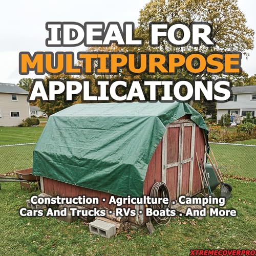 8' x 12' - 20mil Green Tarp Heavy Duty & Waterproof UV Protection 8x12 ft - color: Green, size: 8'x12'