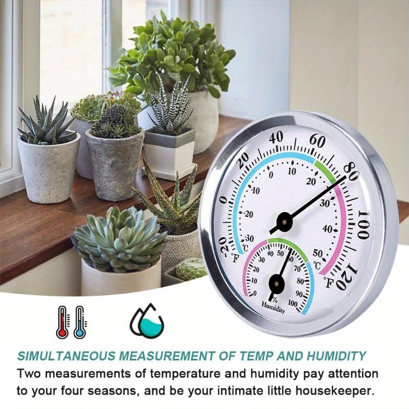 1pc Portable 2-in-1 Thermometer and Hygrometer, Mechanical Temp Humidity Meter for Greenhouse Home Office Garden, Wall Mount or Desktop