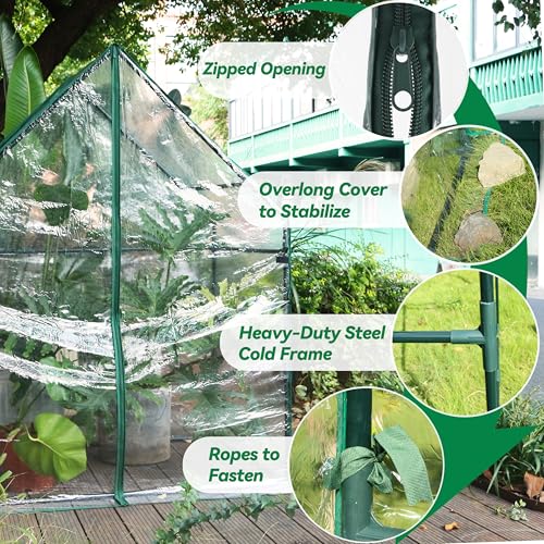 Gardzen Small Walk-in Greenhouse, 36.2"(L) x53.3(W) x66.1(H) - size: 36"(L) x53"(W) x66"(H)