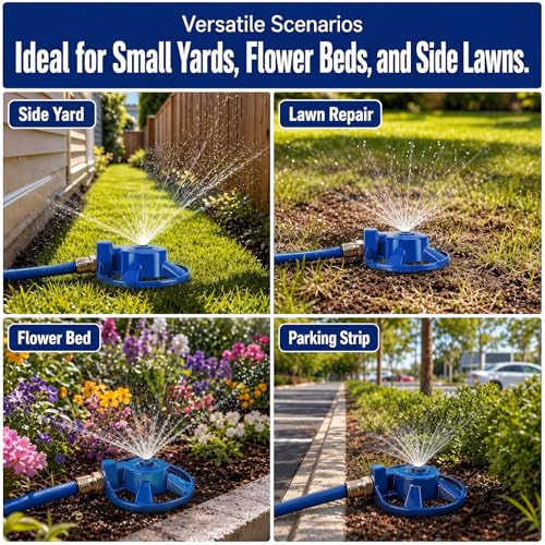 Domensi 1 Pcs Cast Iron Lawn Sprinkler for Yard Heavy Duty Garden Sprinkler