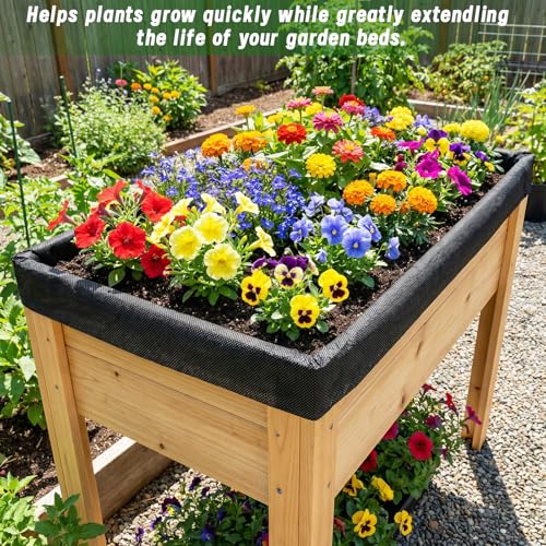 2PCS 63 * 83IN Raised Garden Bed Liner, Non Woven Fabric for Large Veg Trough, Cuttable Plant Liner Keeps Soil Contained & Water Drainage for Outdoor Planter Veg Trough - size: 63 * 83IN